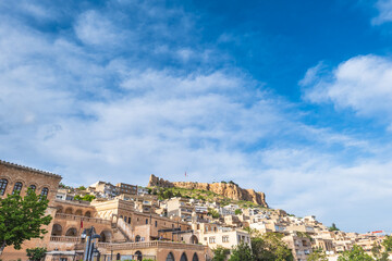 Fototapeta premium Mardin old town view with Mardin castle at the top, cityscape of Mardin in Turkey