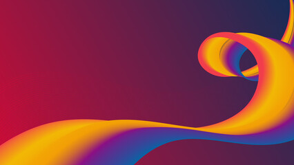 abstract 3d wave multi color blend, big gradient line flowing