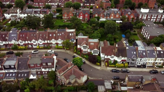 Aerial view of a residential area in Balham, South London