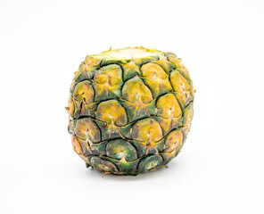 young raw pineapple isolate on white background