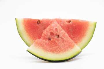 Juicy watermelon with sliced isolated on white background.