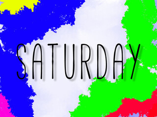 Words for
monday, tuesday, wednesday, thursday, friday, saturday and sunday with colorful shadows and backgrounds