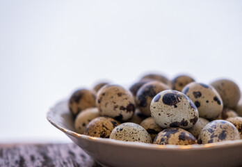 quail eggs in a bowl