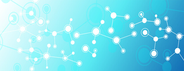 Abstract colorful concept with molecule pattern background. Vector illustration.	