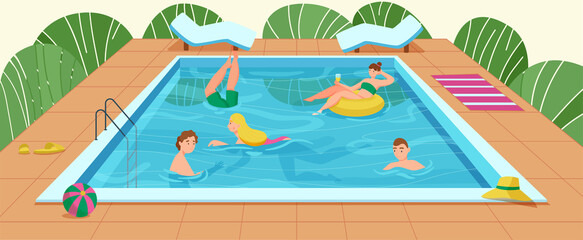 Obraz na płótnie Canvas Swimming Pool Composition