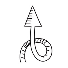 Monochrome arrow doodle with one twist