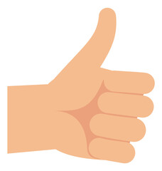 Thumb up flat icon. Like hand gesture