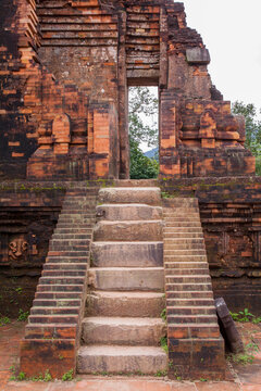 Abandoned and partially ruined Hindu temples at My Son Sanctuary in Quang Nam, Vietnam
