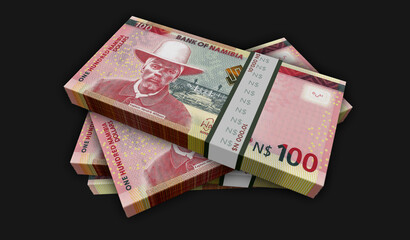 Namibia dollar money banknotes pack 3d illustration