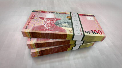 Namibia dollar money banknotes pack 3d illustration
