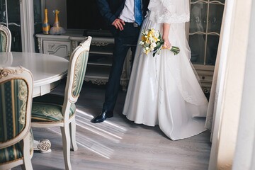 wedding dress bride and groom