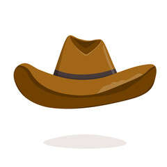 Cowboy hat isolated element. Vector drawing illustration for icon, game, packaging, banner. Wild west, western, cowboy concept