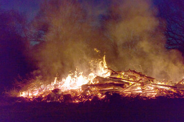 night shot of an easter fire