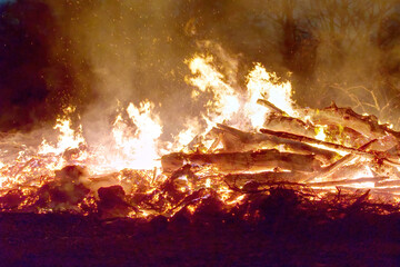 night shot of an easter fire