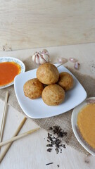 Pempek is a traditional food from Palembang, South Sumatra province. This food is made from sago and fish