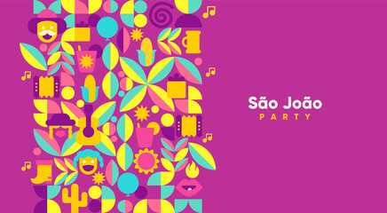 Festa Junina. Vector illustrations. Music Festival. Simple, minimalist icons. Festive banner, poster, cover.