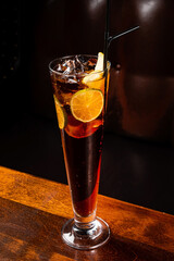 Colorful cocktails on the bar table in restaurant
