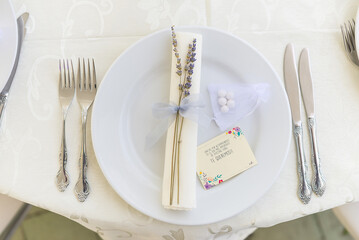 place setting with plate and cutlery