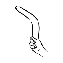 Boomerang in flight. Vector drawing boomerang vector