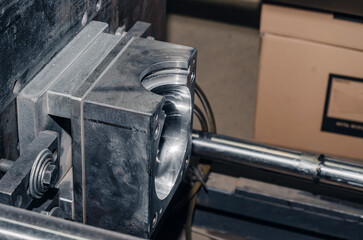 Equipment for the production of lamps. Industrial background.