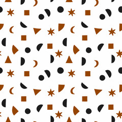 Seamless patterns in modern abstract style with geometric shapes. Vector illustration