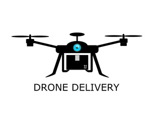 Drone delivery ,drone delivery vector icon for web design isolated on white background