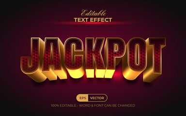 Jackpot text effect gold style. Editable text effect.
