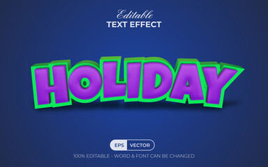 Obraz premium Holiday text effect comic style. Editable text effect.