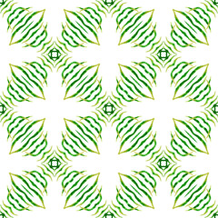 Ethnic hand painted pattern. Green outstanding