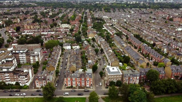 Smooth footage of the streets of London's Balham area