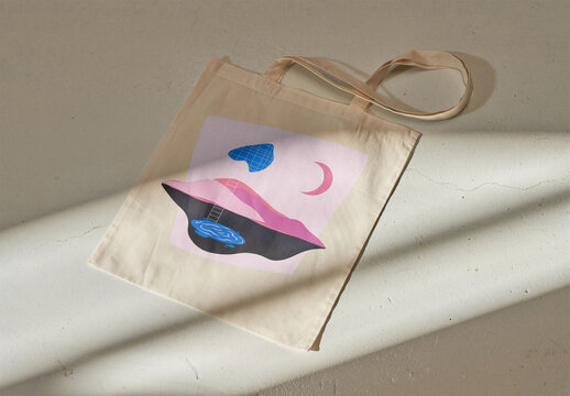 Tote Bag Mockup with Sunlight