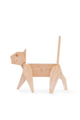 Katze aus Holz. Kreativität im Kinderzimmer. Möbel für Kinder aus Holz bauen. Wooden children's...