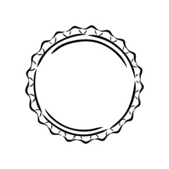 Bottle cap. Doodle style bottle cap vector