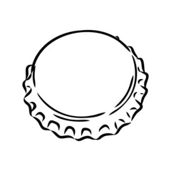 Bottle cap. Doodle style bottle cap vector