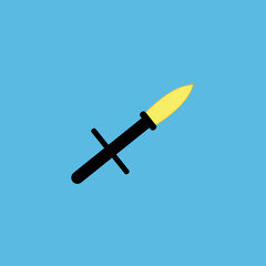 rocket flies with fire in the tail at the target, vector illustration
