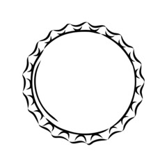 Bottle cap. Doodle style bottle cap vector