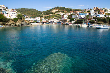 Panoramic skyline view of Bali village resort, Crete., Greece