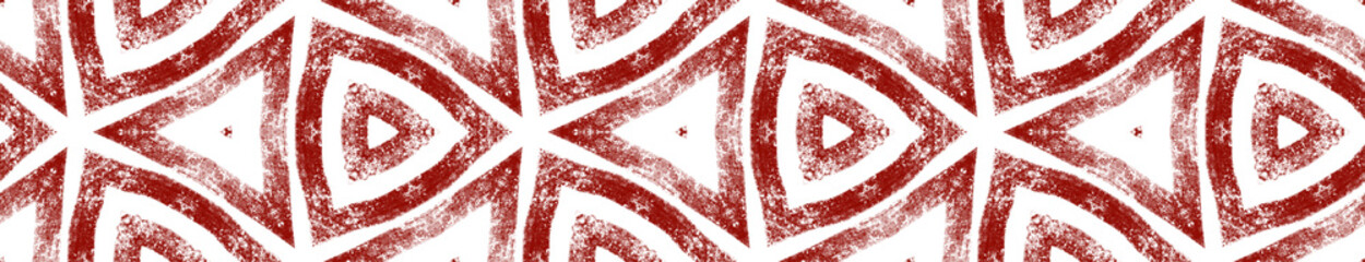 Mosaic seamless border. Wine red symmetrical