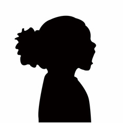 a girl head silhouette vector