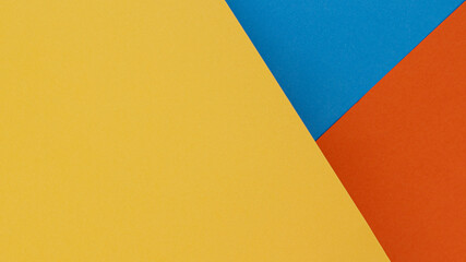 Yellow, blue and orange color paper background