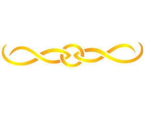 Divider or border in the form of a golden Celtic ornament - a vector full-color element for the design of text and typographic products.