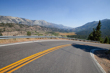 Curved road landscape