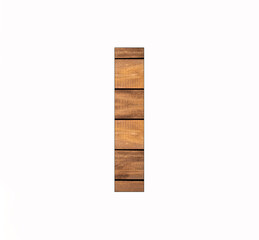 Capital letter I - Rustic wooden boards with grooves