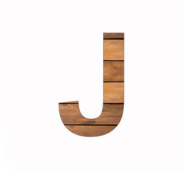 Alphabet letter J - Tongue and groove board