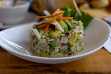 Fresh Plate of Mexican Ceviche with Avocado