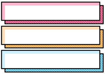 POPに使える漫画風囲み枠　四角ストライプ横長