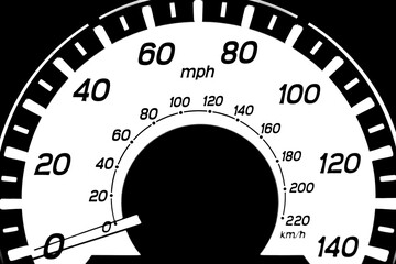 Car dashboard speed systems for two Systems of measurement.