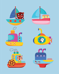 six little kids illustrations