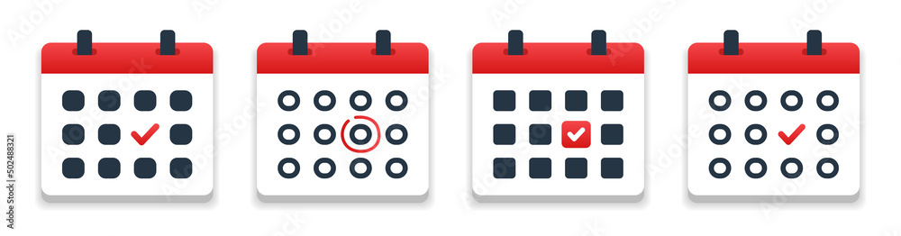 Poster calendar icon template in flat design. meeting schedule symbol. calendar with check mark icon. appoi