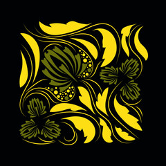 Folk flowers floral art print Flowers abstract art 